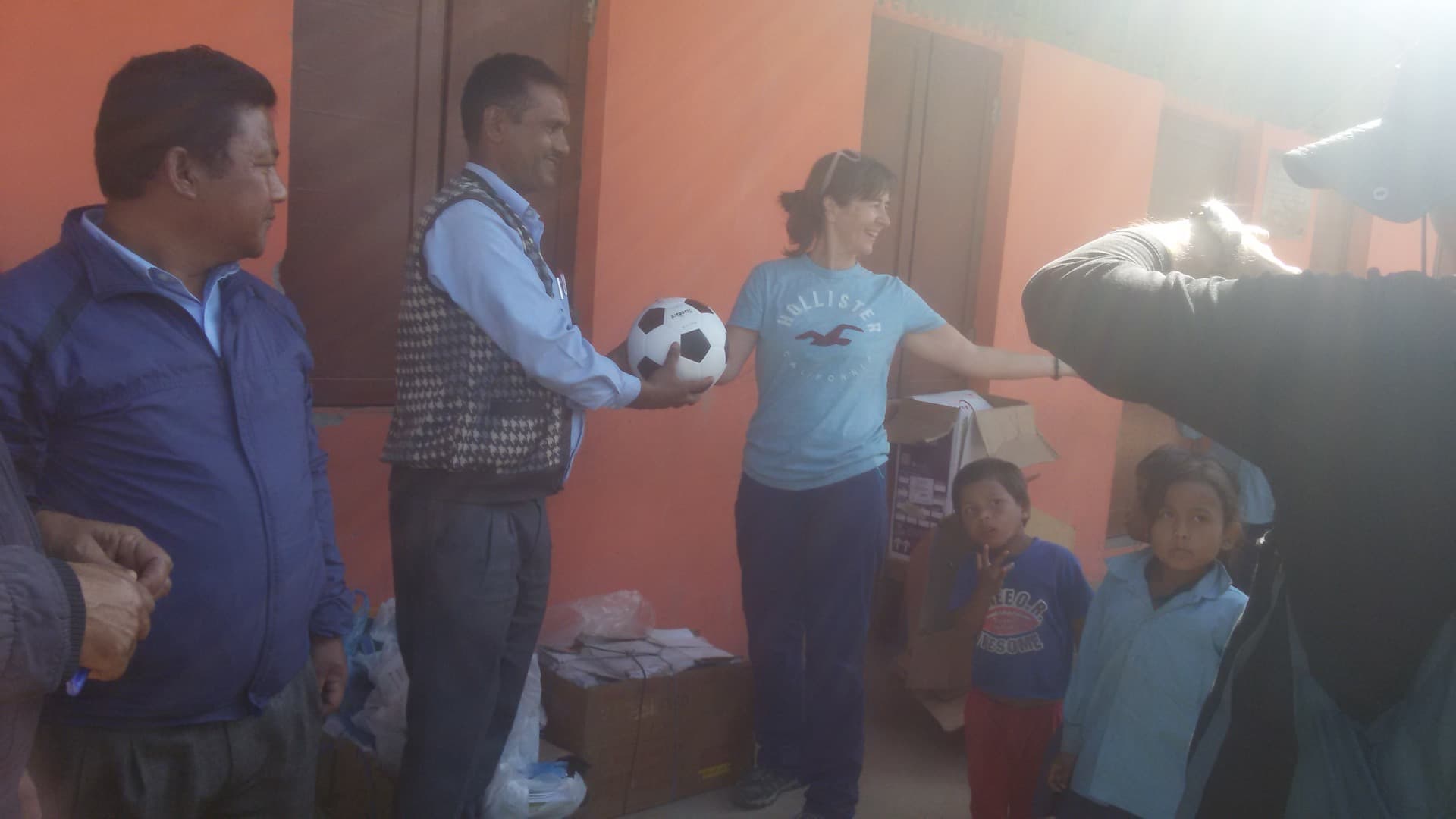 School supplies donated to Nagarkot community by Outdoor Nagarkot hiking guides