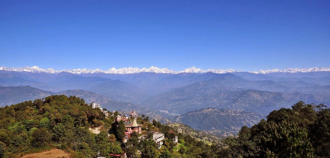 Himalayan mountain view from Nagarkot, Nepal — 32 km east of Kathmandu