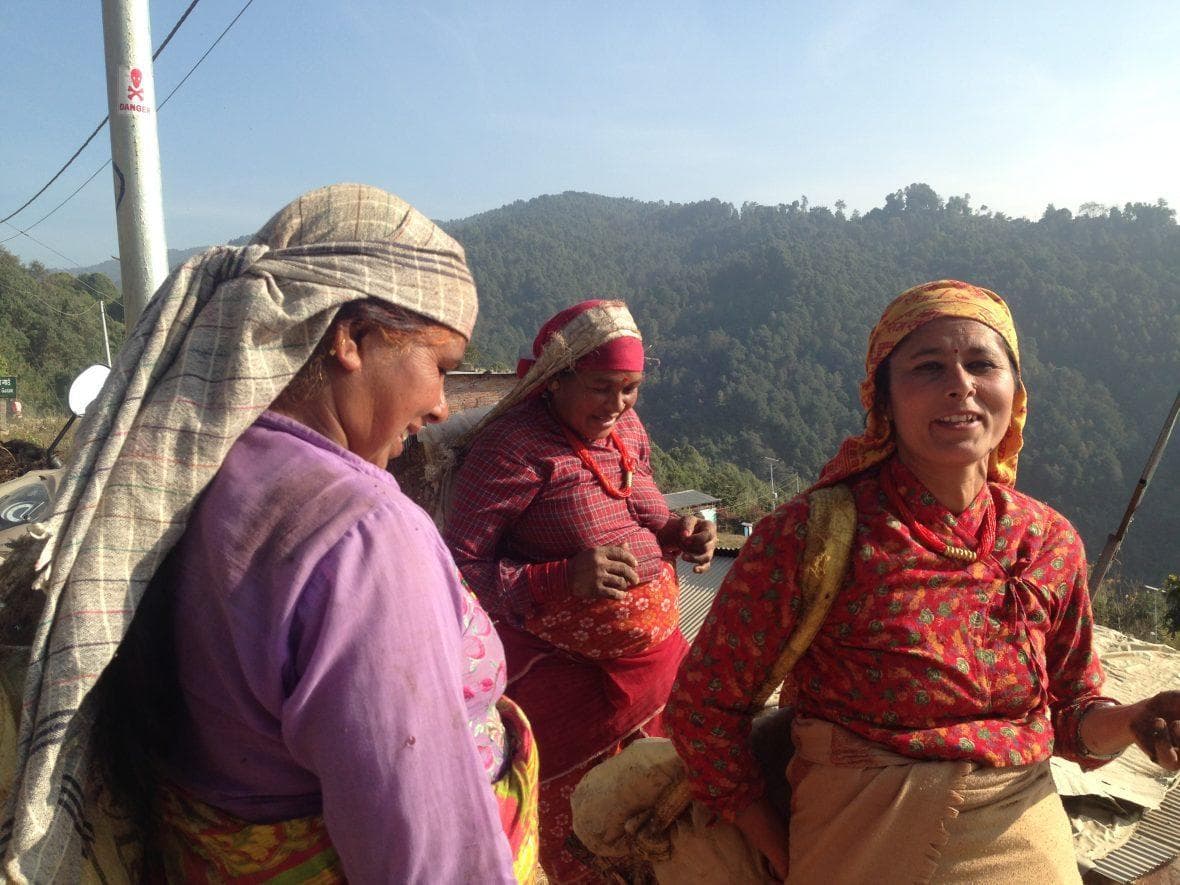 Local Tamang community members near Nagarkot hiking trails, Nepal