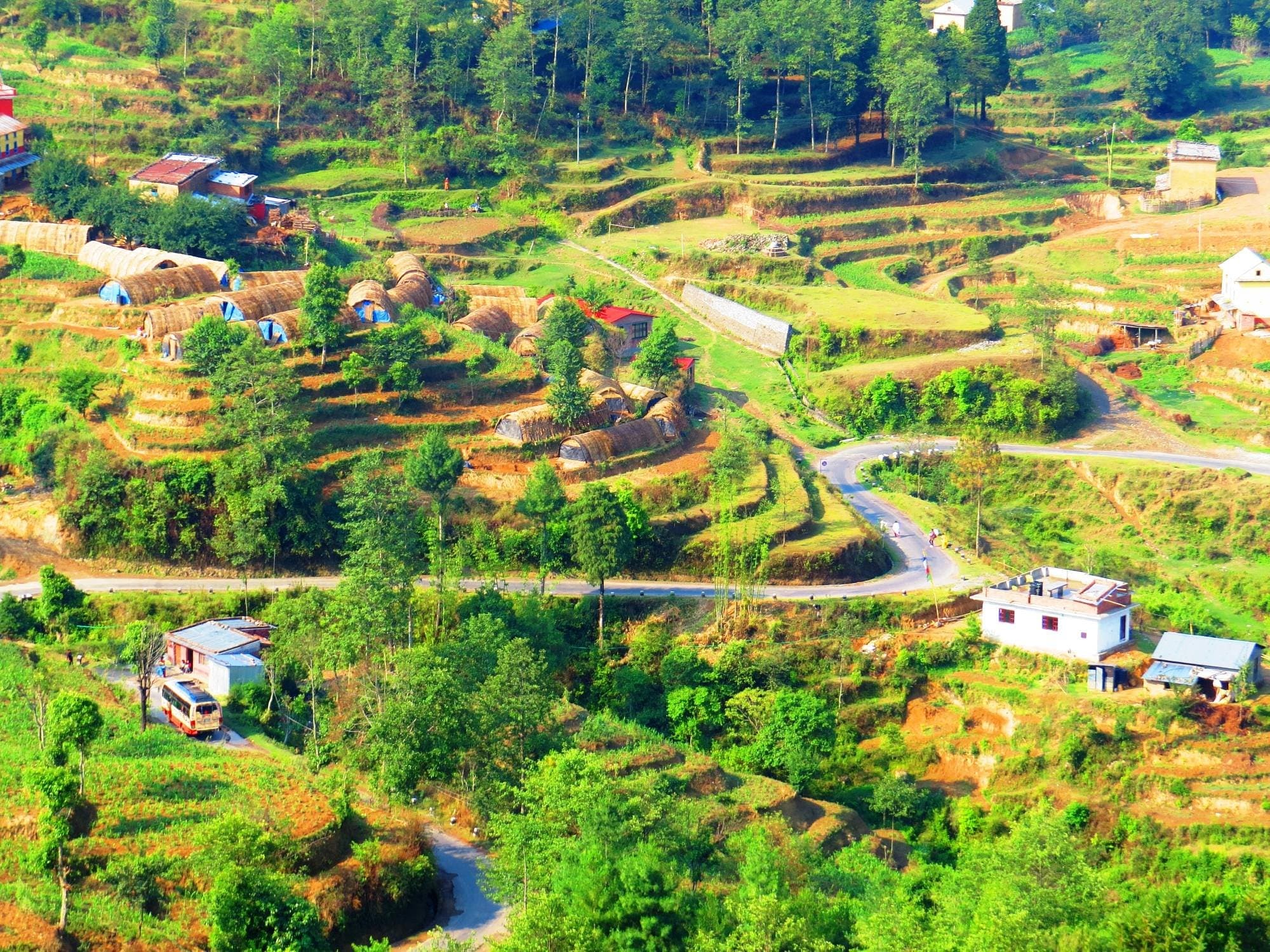 Village life in Nagarkot — Tamang community passed on guided hiking trail near Kathmandu