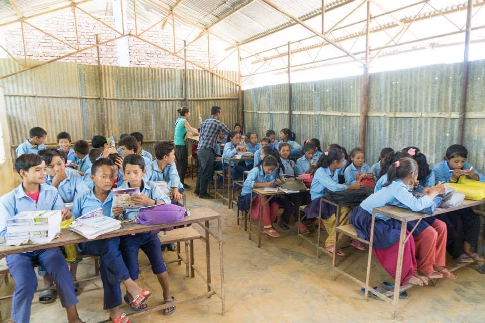 Stationery and school supplies distributed in Nagarkot village as part of Outdoor Nagarkot community support