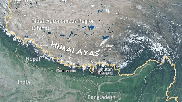 Himalayan ridgelines and peaks across Nepal as seen from high viewpoints such as Nagarkot