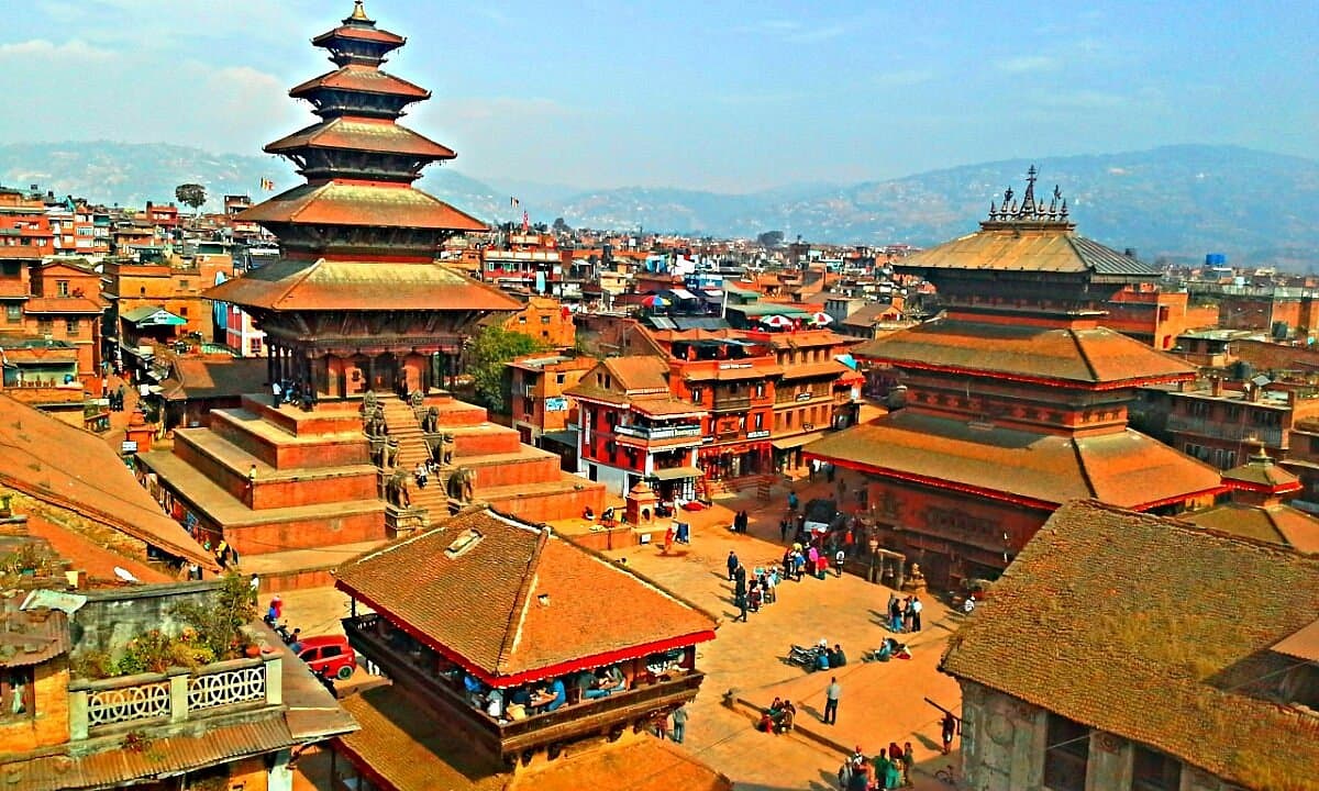 Taumadhi Square in Bhaktapur — home of the best Juju Dhau sellers