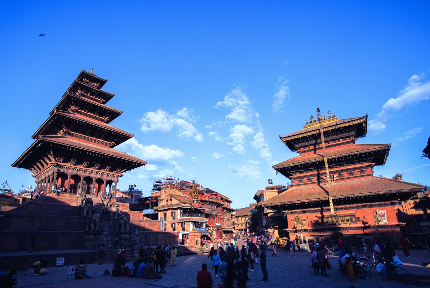 Nyatapola Temple — five-tiered pagoda rising above Taumadhi Square, Bhaktapur