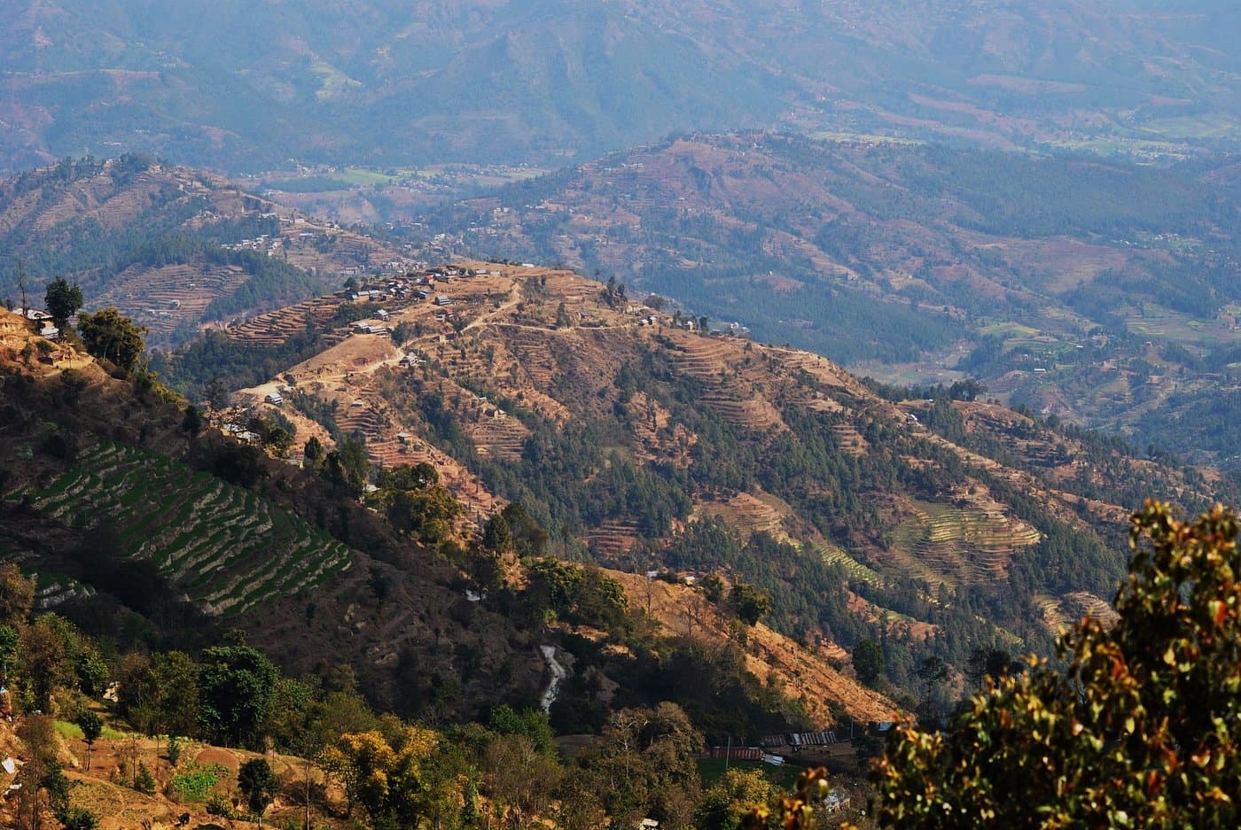 Forest-covered hills on the Kathmandu Valley rim near Shivapuri National Park