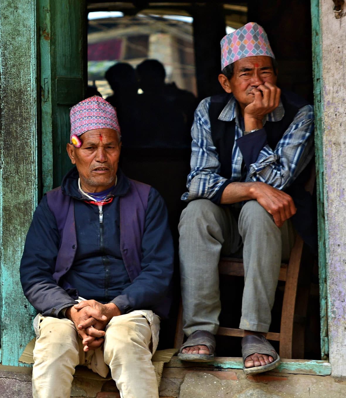 Daily life in Bhaktapur — locals in the medieval city streets